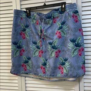 Duluth Trading Co Women lightweight skirt XL purple/periwinkle blue floral